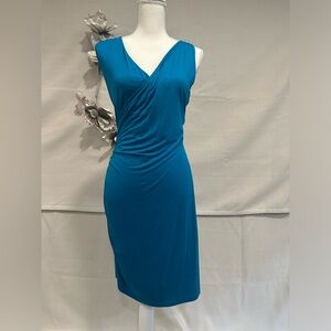 Cute blue chic and elegant knee length dress
